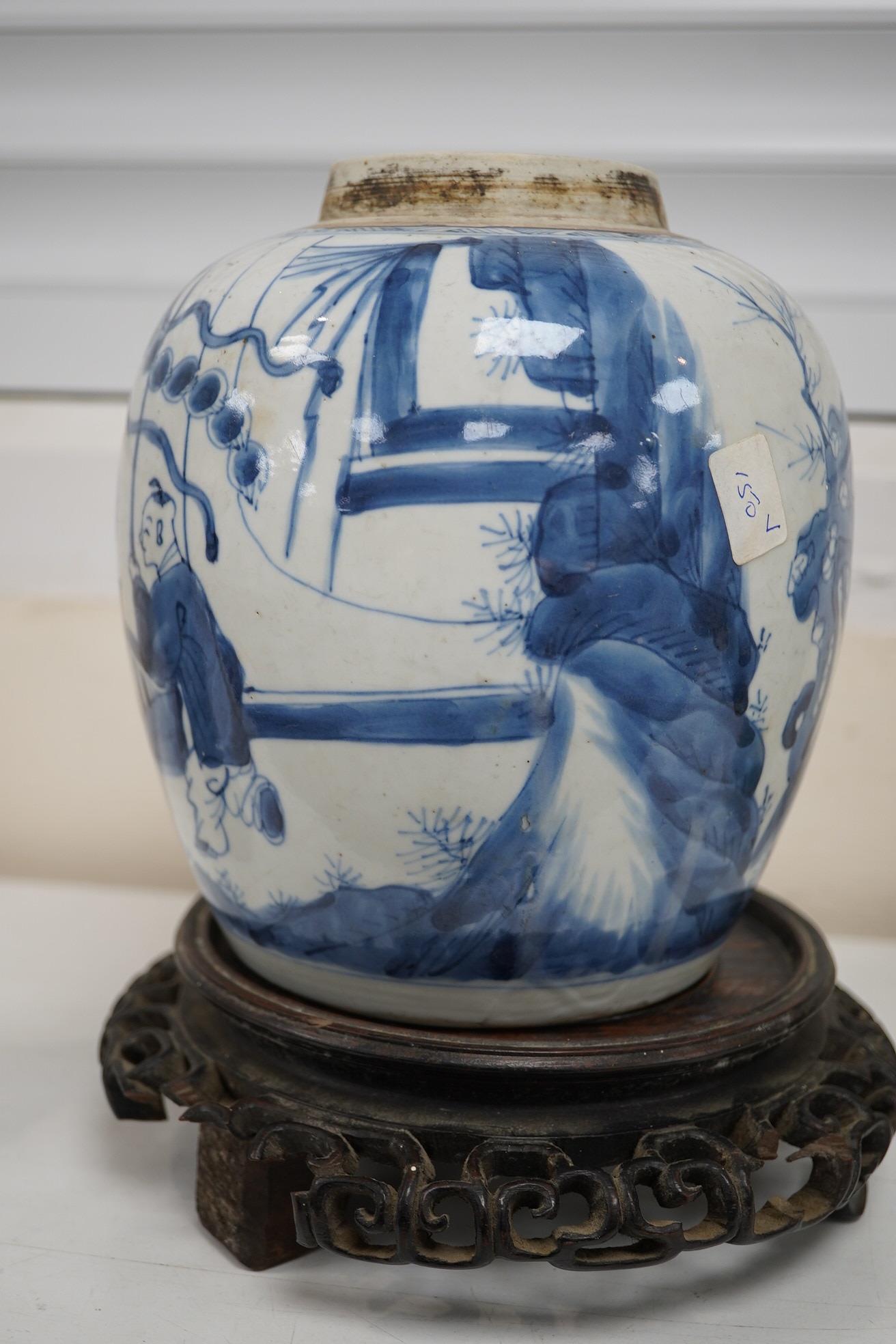 A Chinese blue and white ovoid ‘boys’ jar, Kangxi period